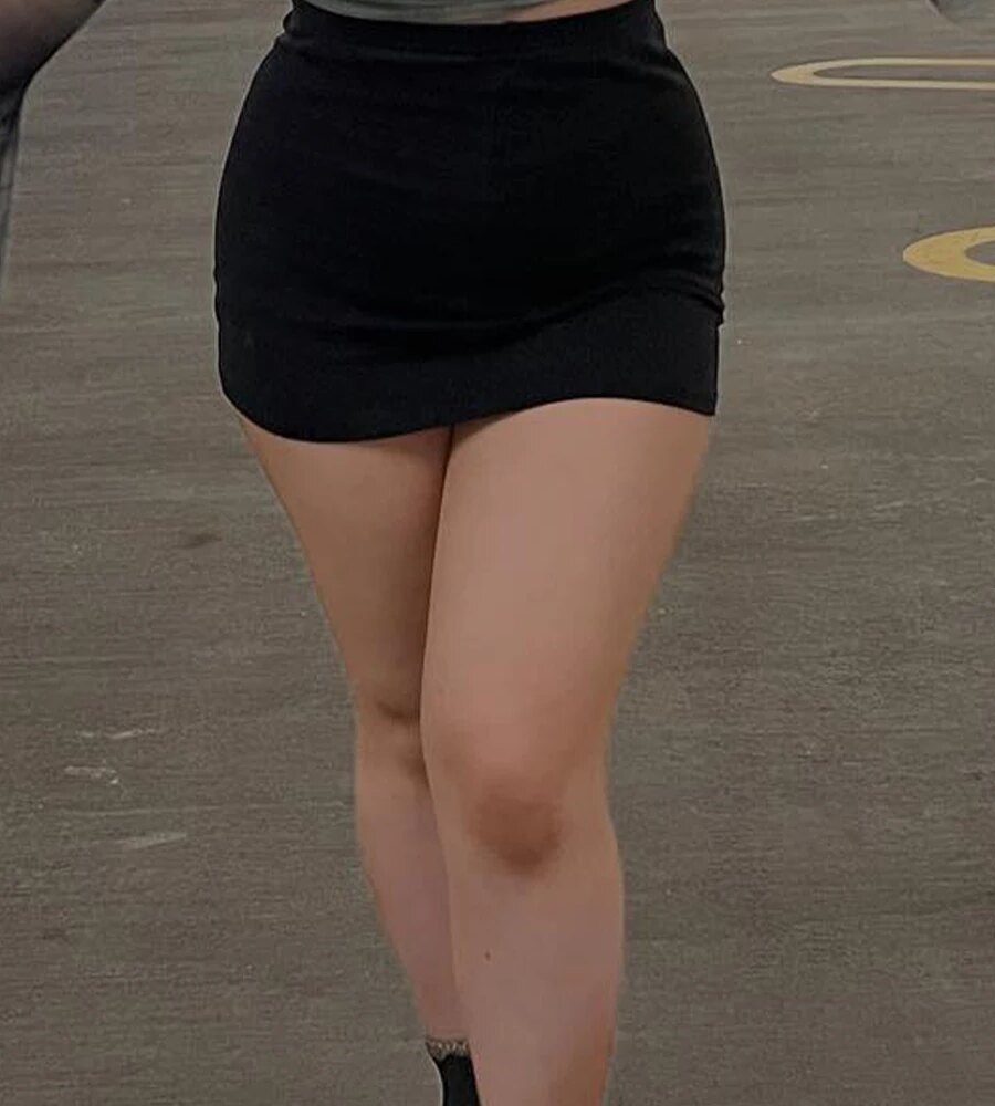 Women Mini Skirt Low Waist Solid Fit Summer Bodycon Skirt Clubwear for Daily Party