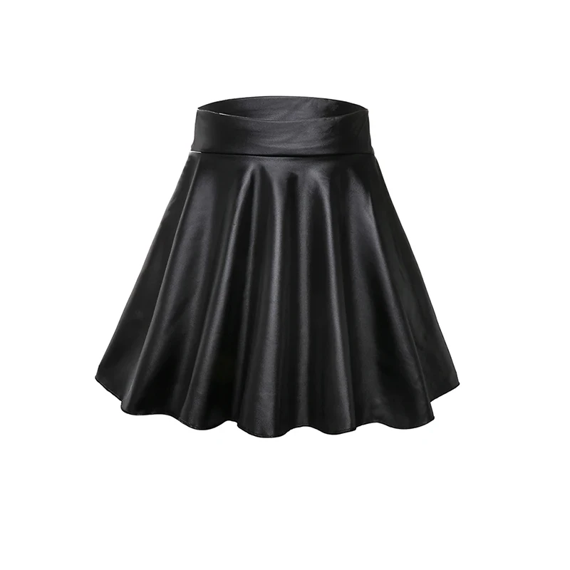 High Waist Faux Leather Textured Half Skirt For Women Versatile And Basic A-Line Skirt Umbrella Skirt And Slim Mini Skirt