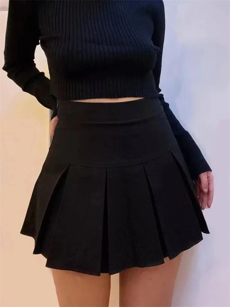 Vintage Gray Pleated Skirt Women Kawaii High Waist Mini Skirts Korean Fashion School Uniform Harajuku Streetwear Spring - Image 4