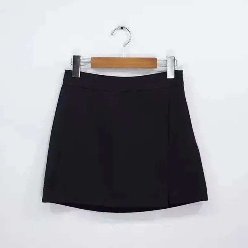 Black Mini Skirts Women Irregular Side Slits High Waist A Line Shorts Skirts Summer Korean Fashion Chic Hip Wrap Skirt Female - Image 6