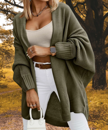 Women's 2025 Fall WinterTrendy Oversized Open-Front Batwing Sleeve Long Cardigan Sweaters Coat
