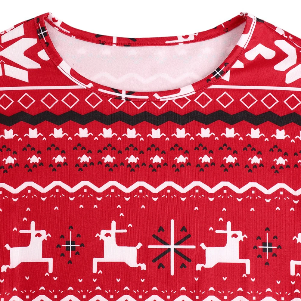 Elegant Women Christmas Dress For 2024 Elegant Bodycon Snowflake Red Xmas Short Skirt Party High Waist Skirt Female Costume - Image 5