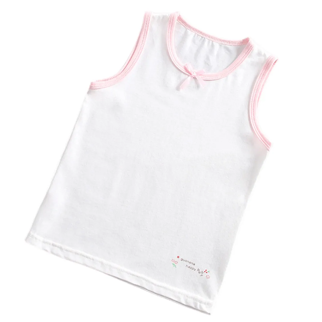 3pcs/Lot Girls Singlet Underwear Tank Cute Design Undershirts Cotton Tank Bow Tops for Baby Girl Size 100-150 Breathable Tops - Image 5