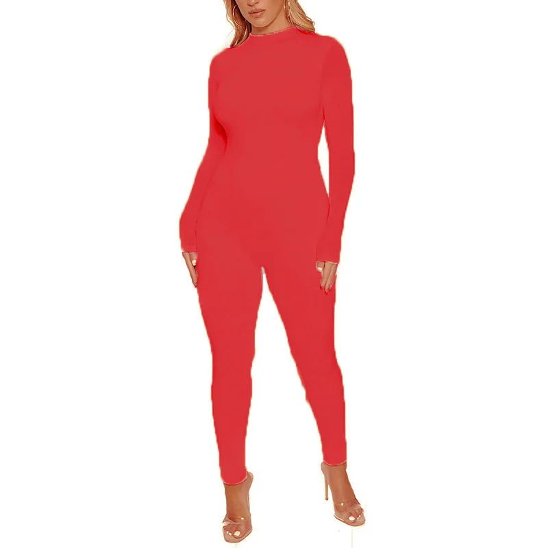2025 Fall Women Jumpsuit Streetwear Long Sleeve Bodycon Solid Sport Fitness Jumpsuits Romper Overalls For Women Body suit - Image 3
