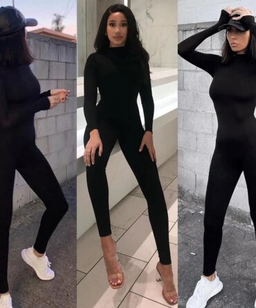 2025 Fall Women  Jumpsuit Streetwear Long Sleeve Bodycon Solid Sport Fitness Jumpsuits Romper Overalls For Women Body suit