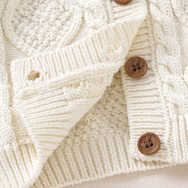 Baby Sweater Cotton Knitted Newborn Kid Clothing Fashion Solid Tops Outerwear Infant Girls Boys Cardigan Long Sleeve Autumn 0-3Y - Image 6