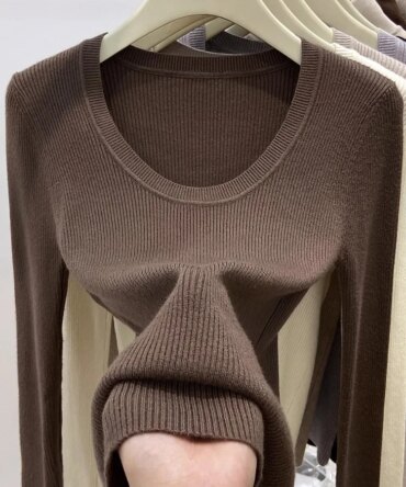 Zjaiss Solid Color O-neck Knitted Pullovers 2025 Women's Autumn Winter New Slim Fit Sweater Soft Warm Simple Base Layer Top