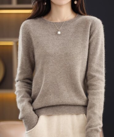 100% Pure Cashmere Knit Sweater Pullover Autumn Winter Hot Sale O-Neck Sweaters Women Soft High Quality Ladies Jumpers Clothes