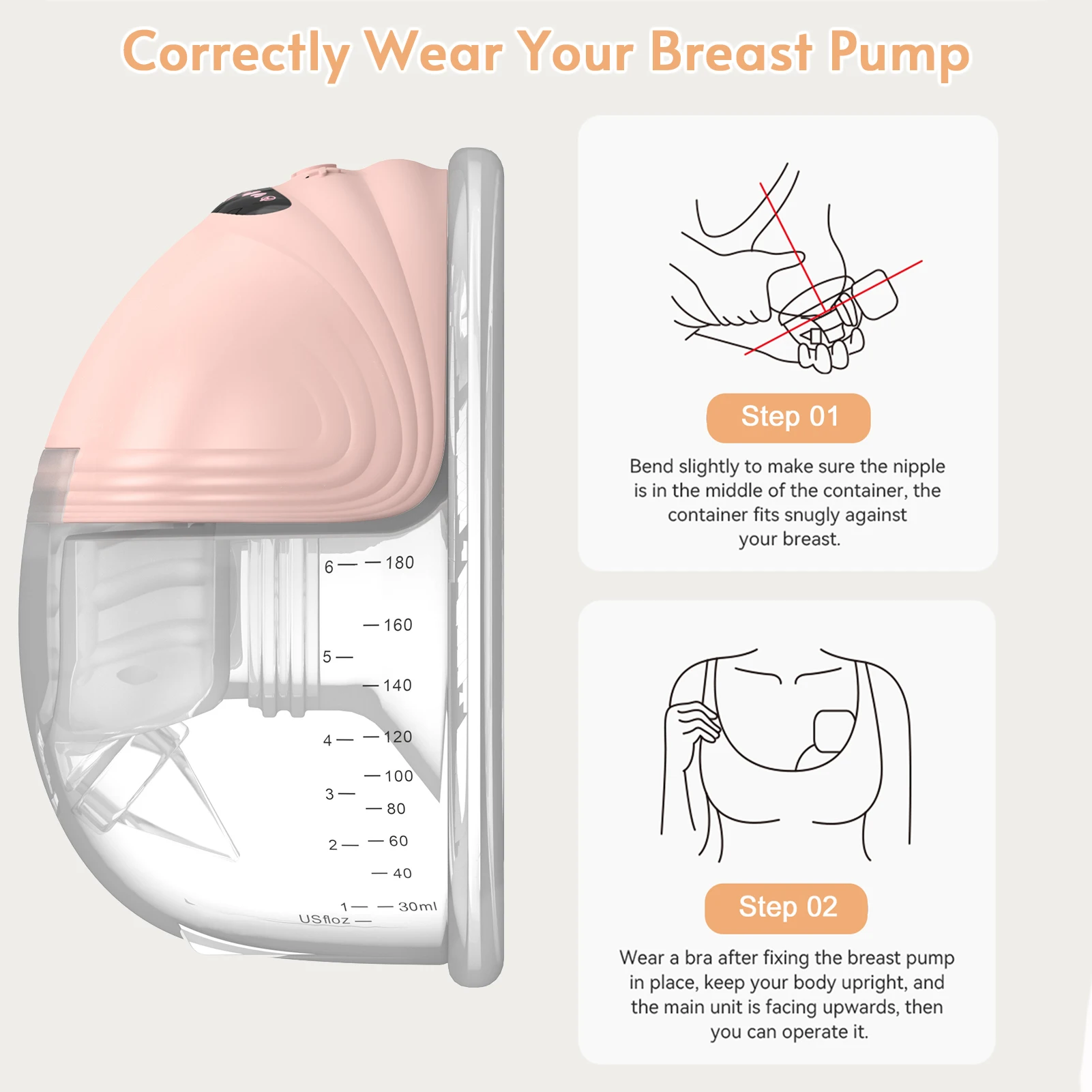 Wearable Breast Pump Hands Free Electric Portable Wearable Breast Pumps Slient BPA-free Breastfeeding Milk Collector - Image 4