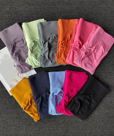 [Seamless Yoga Leggings] High Elastic Seamless Yoga Leggings - Women Fitness Quick Dry Push Up Sports Pants - Solid High Waist R