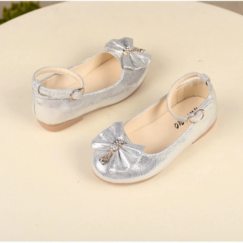 Girls Princess Leather Shoes Spring Autumn Elegant Kid Ballet Shoes Ankle-strap Bowtie Fashion Causal Children's Flats Versatile - Image 5