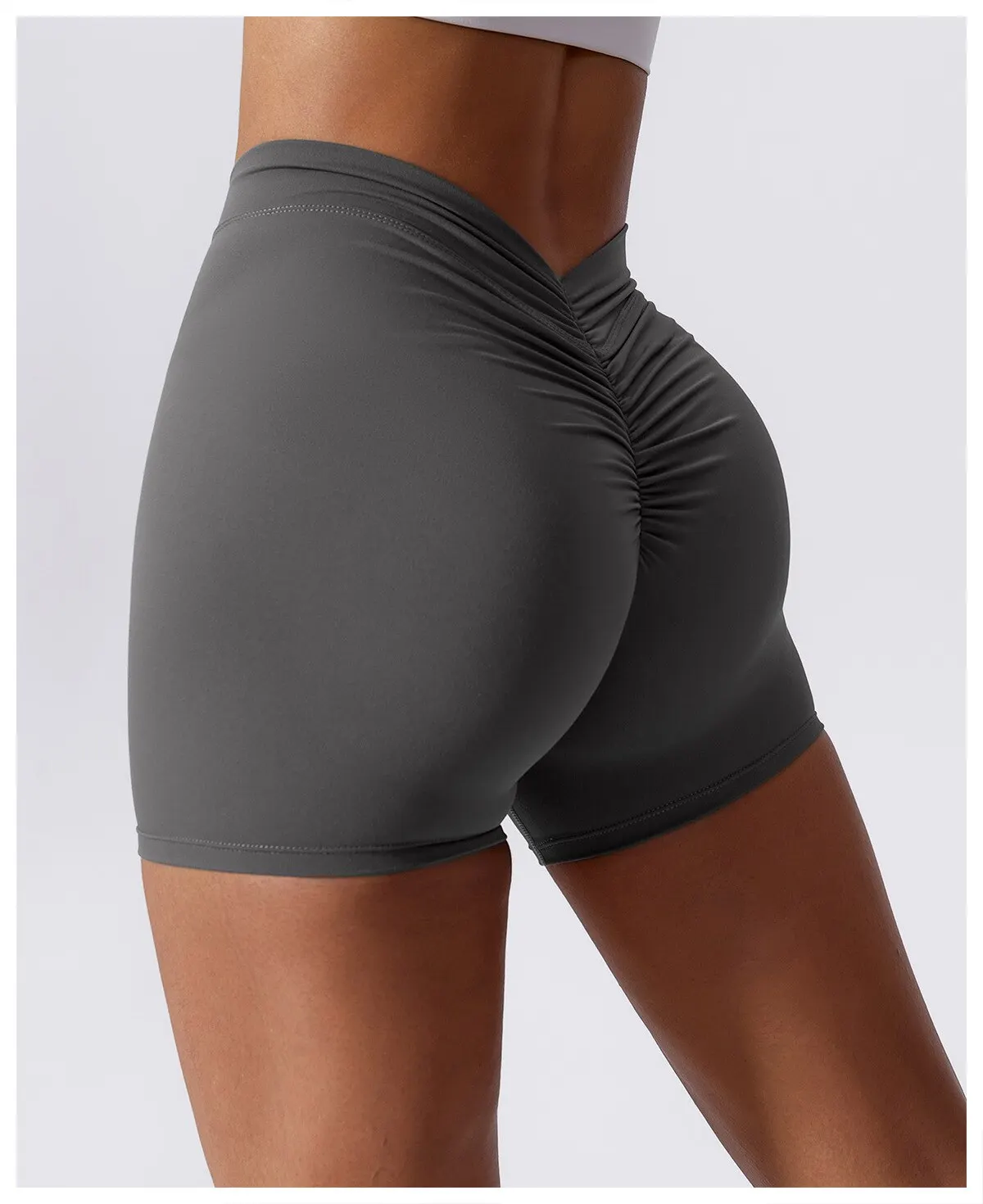 Women's Stretch Yoga Shorts With Hip Lifting And Abdominal Tightening Tight Fitness Wearing Running Pants Externally - Image 4