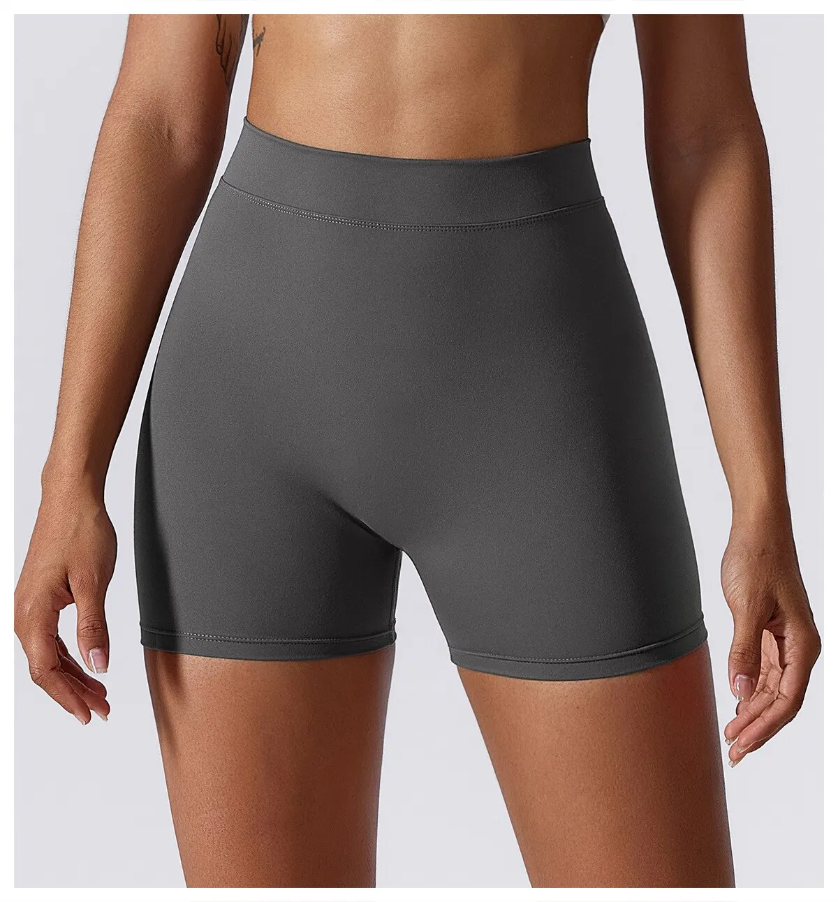 Women's Stretch Yoga Shorts With Hip Lifting And Abdominal Tightening Tight Fitness Wearing Running Pants Externally - Image 5