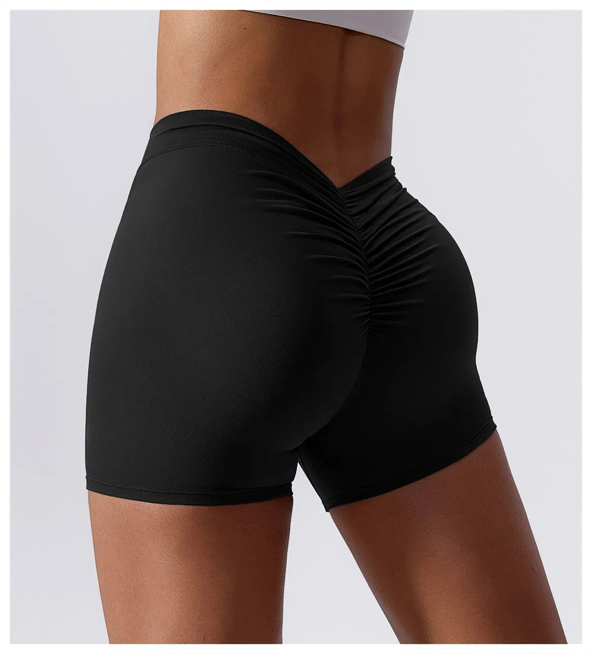 Women's Stretch Yoga Shorts With Hip Lifting And Abdominal Tightening Tight Fitness Wearing Running Pants Externally