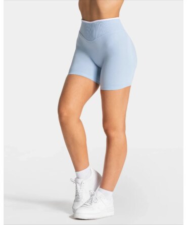 Women's Seamless Gym Solid Color Sports Shorts White Waist Tight High Waist Hip Lifting Yoga Pants Running Sports Shorts