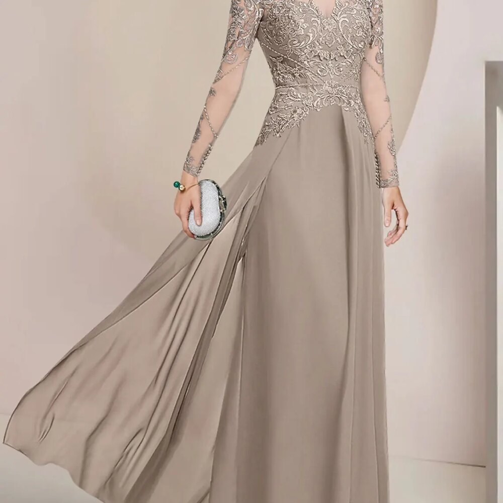 Sheath Column Elegant Mother of the Bride Dress Wedding Guest Evening Gown Floor Length Beading Appliques 2025 Free Customized