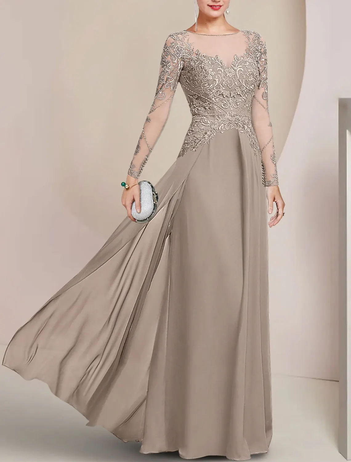 Sheath Column Elegant Mother of the Bride Dress Wedding Guest Evening Gown Floor Length Beading Appliques 2025 Free Customized