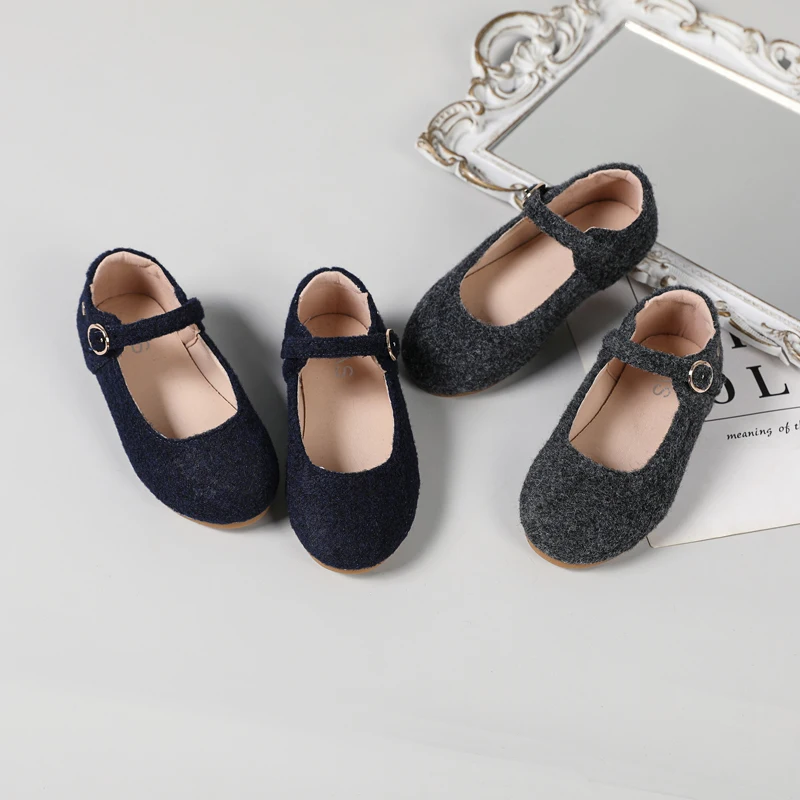 AS Kids Shoes Children Shoes Baby Girls Gray Shoes Toddler Slip On Flats Boys Fashion Oxford Princess Platform Party Mary Jane - Image 4