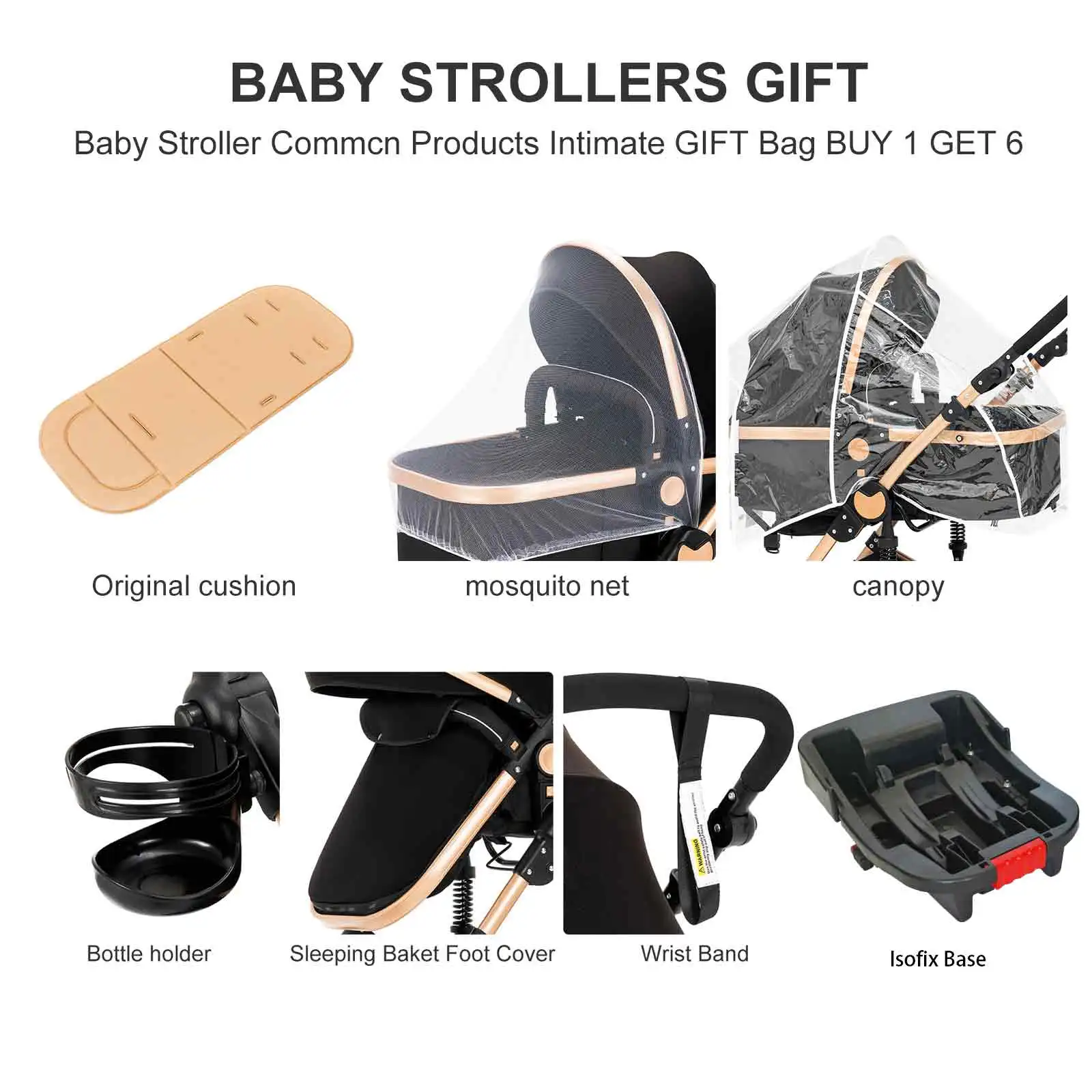 3 In 1 Baby Pushchair Baby Stroller Baby Cart Baby Carriage Baby Car Four Wheel Stroller Foldable Light Baby Walker Newborn Mom - Image 3