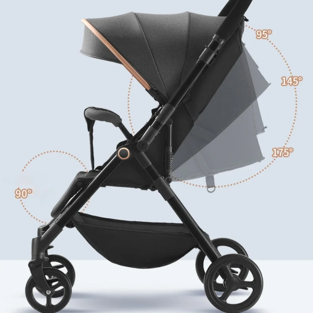 Baby Carriage,Bi-directional ultra lightweight foldable high landscape four wheel shock absorber baby stroller,baby cart - Image 4