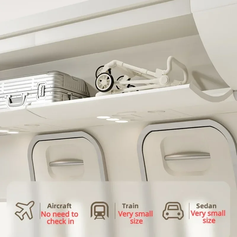 Foldable Baby Stroller Lightweight Baby Strolling Cart with Removable Dining Tray Sunshade Travel Infant Stroller for Kids - Image 3