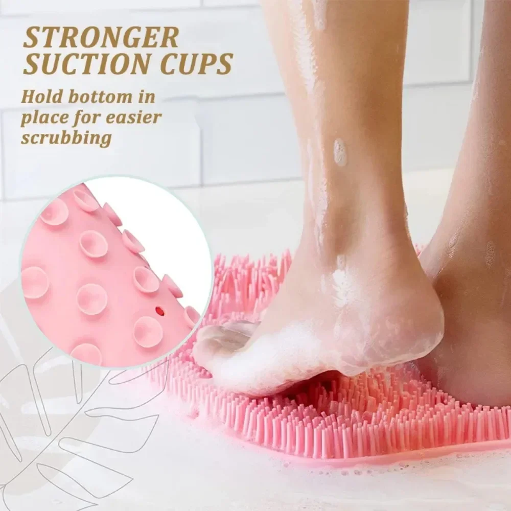 Foot & Back Scrubber Body Shower Brush Reusable Silicone Brush Foot Wash Mat Multifunction Sucker Wall Mat Foot Bathing Tool - Image 5