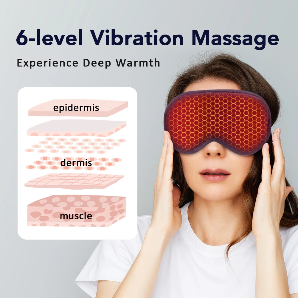 3-level Hot Compress Electric Steam Eye Mask 3D Massage Constant Temperature Smart Timing Sleep Shading Sleeping Mask Eye Relief - Image 3