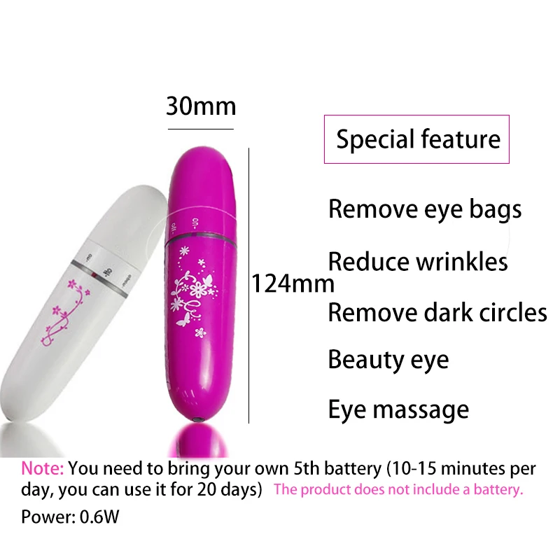 Mini Eye Massager Facials Vibration Wrinkle Dark Puffiness Eye Fatigue Removal Massager Anti-Ageing Device Circles Eye Care Pen - Image 5