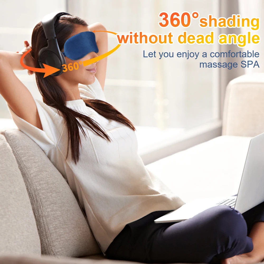 USB Eye Massager Heated Eye Shade Relieve Eye Fatiuge Remove Dark Circles Hot Eye Cover for Night Sleep Travel Office Eye Mask - Image 4