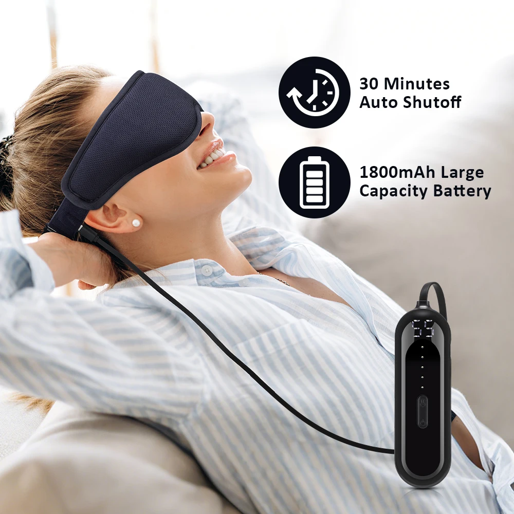 Electric 3D Eye Massage Mask 3-Level Hot Compress Sleeping Mask with Eye Shades 5 Speeds Vibration for Relaxation - Image 3