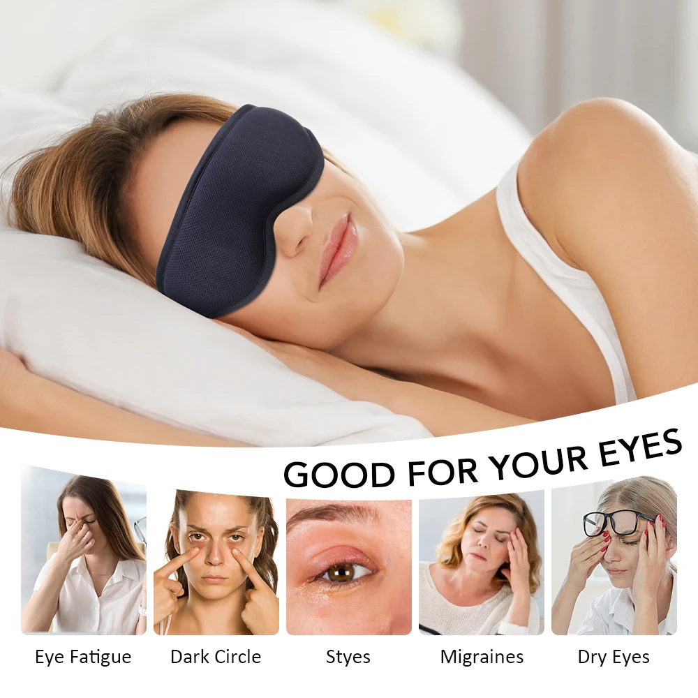 Electric 3D Eye Massage Mask 3-Level Hot Compress Sleeping Mask with Eye Shades 5 Speeds Vibration for Relaxation - Image 5