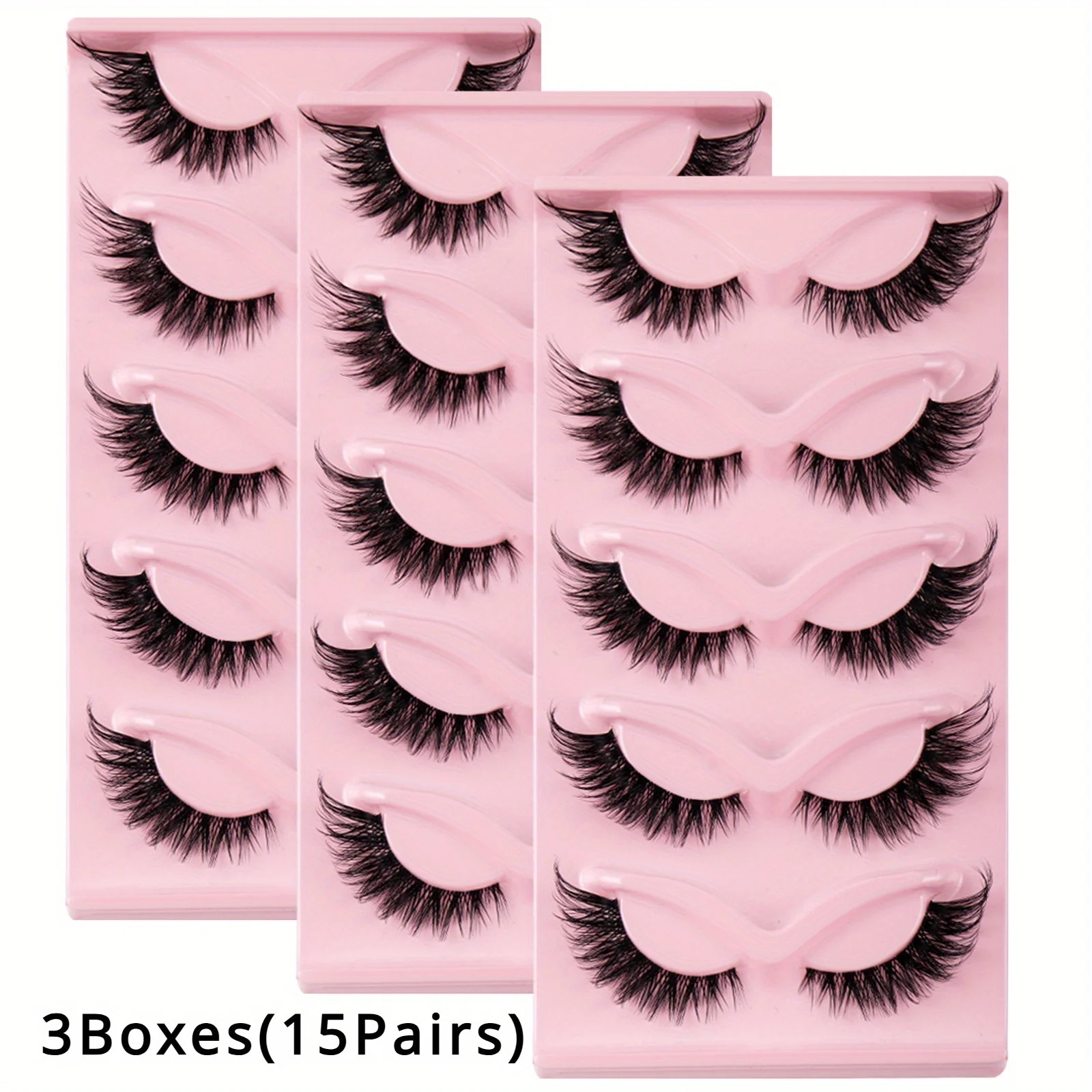 3Boxes(15Pairs) Cat Eye Lashes Fake Eyelashes Natural long Manga Lashes Winged End Eye Elongated Eyelashes Fake Lashes Makeup - Image 6