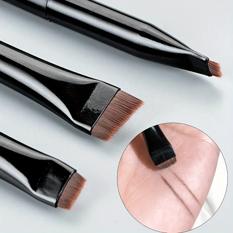 3pcs Makeup Brush Set,Blade eyeliner brush fine oblique head eyebrow brush outline eyeliner ultra-thin eye shadow brush makeup b - Image 3