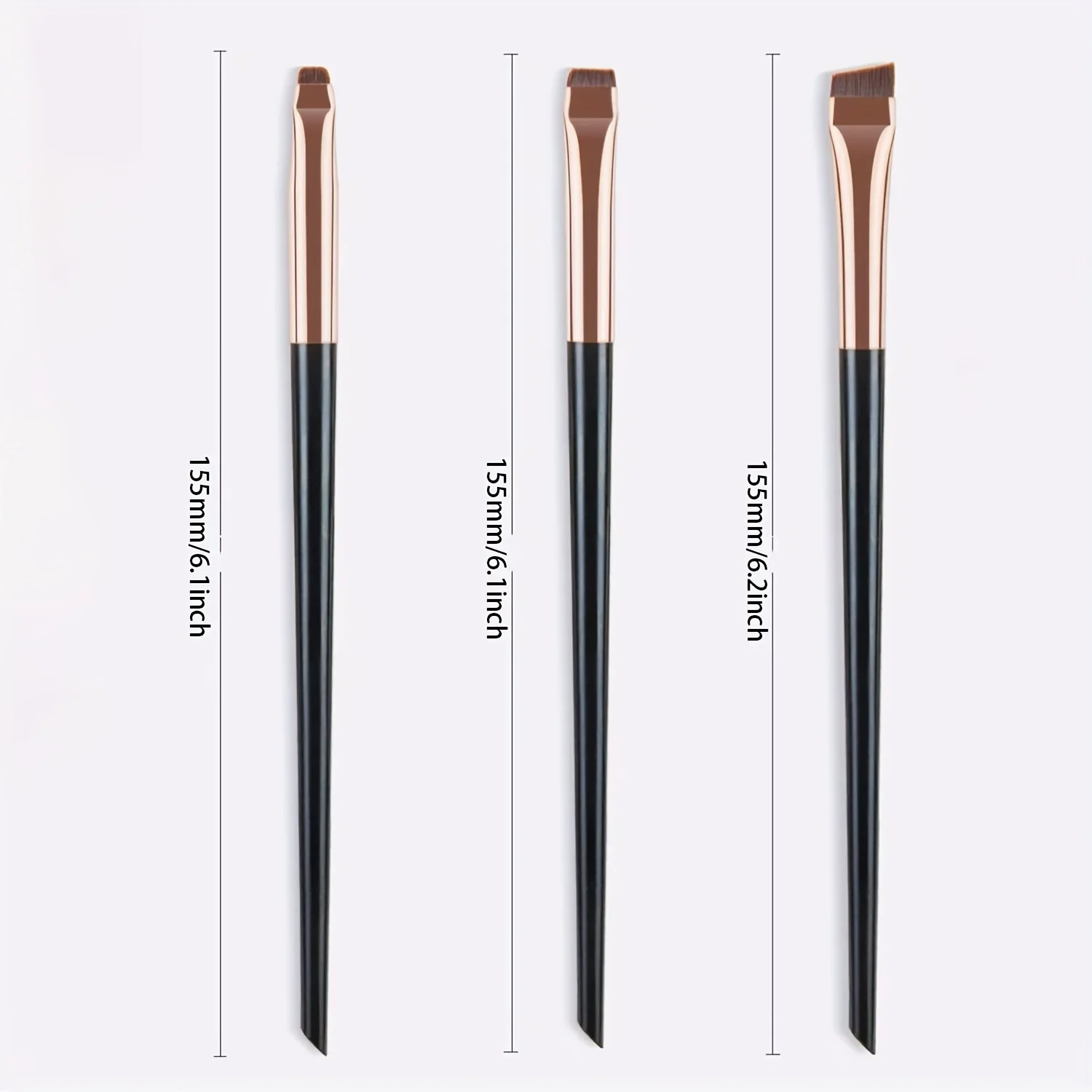 3pcs Makeup Brush Set,Blade eyeliner brush fine oblique head eyebrow brush outline eyeliner ultra-thin eye shadow brush makeup b - Image 4