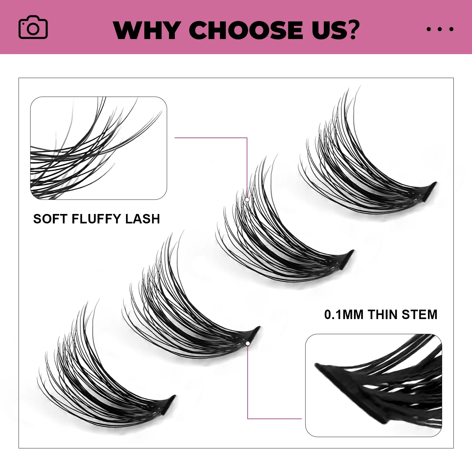 GROINNEYA DIY Lashes Extension Kit Individual Lashes Clusters Faux Mink Eyelash Extension Mix set with Lash Bond and Seal Makeup - Image 3