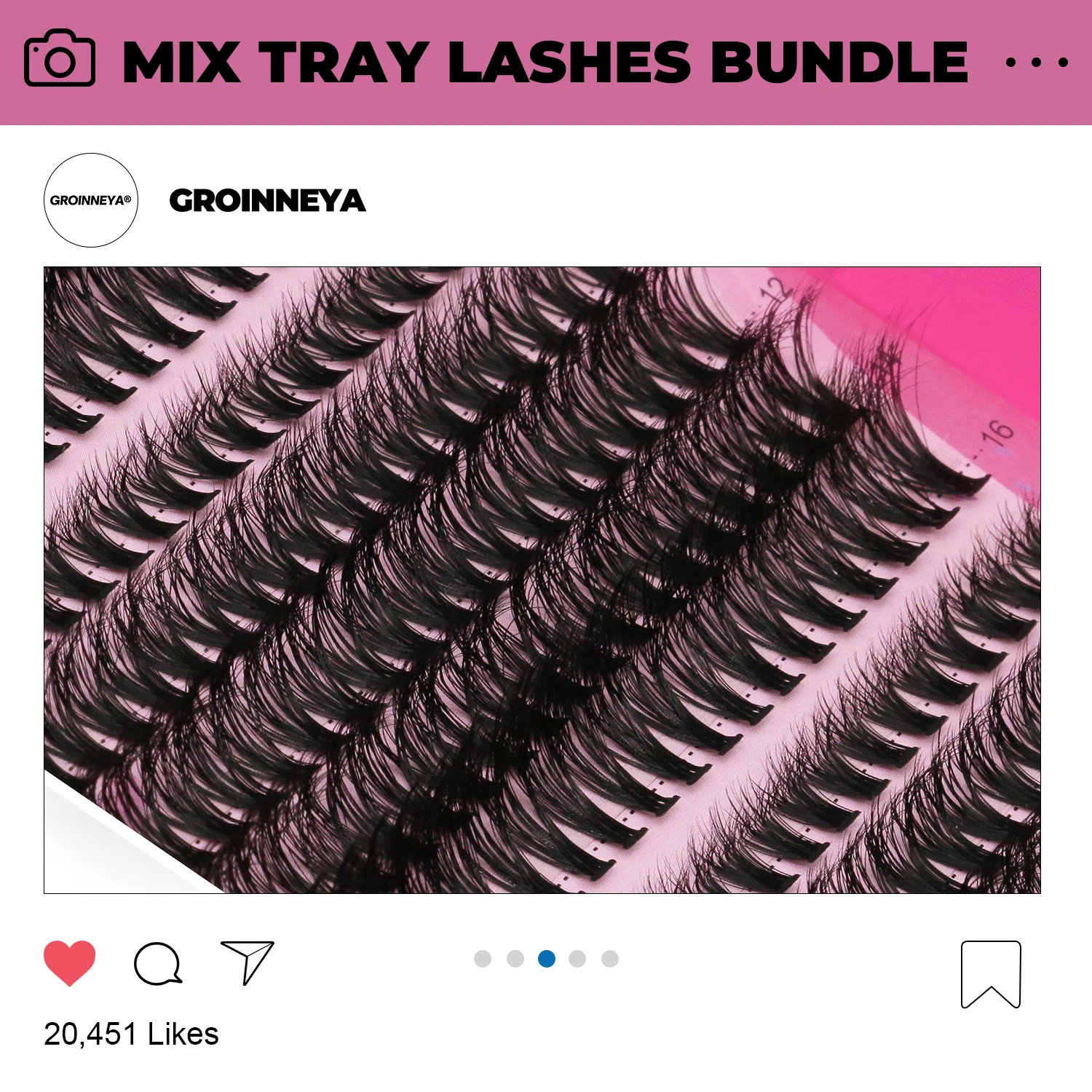 GROINNEYA DIY Lashes Extension Kit Individual Lashes Clusters Faux Mink Eyelash Extension Mix set with Lash Bond and Seal Makeup - Image 2