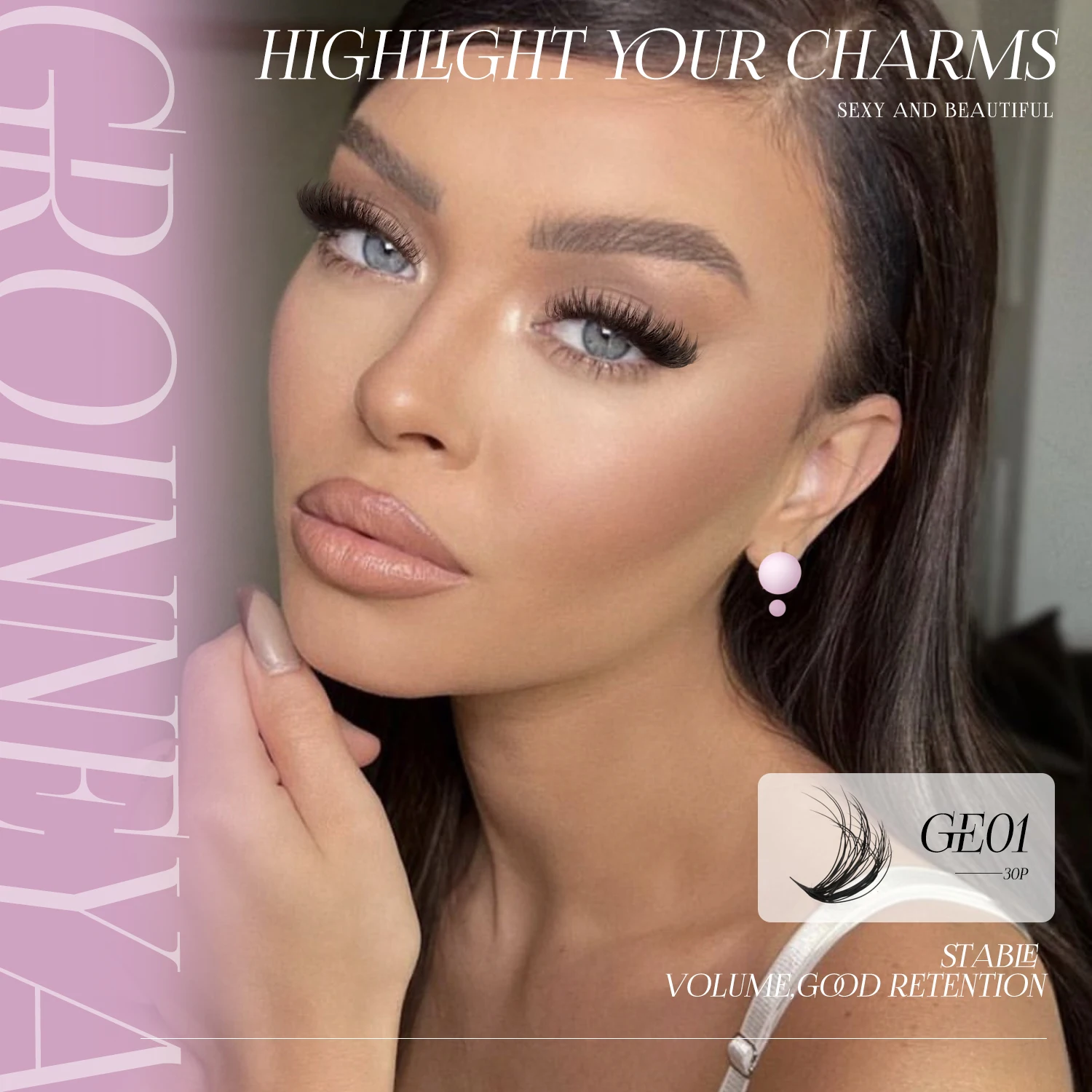 GROINNEYA Lashes Cluster Kit Cat Lashes DIY Lash Extension Kit Lash Bond & Seal Eyelash Clusters Set Makeup - Image 5