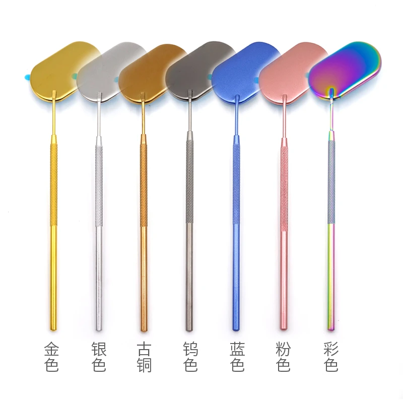 1 Pc Multi Colors Stainless Steel Multifunction Checking Oval Lash Mirror Eyelashes Extension Beauty Makeup Portable Mirror Tool - Image 6