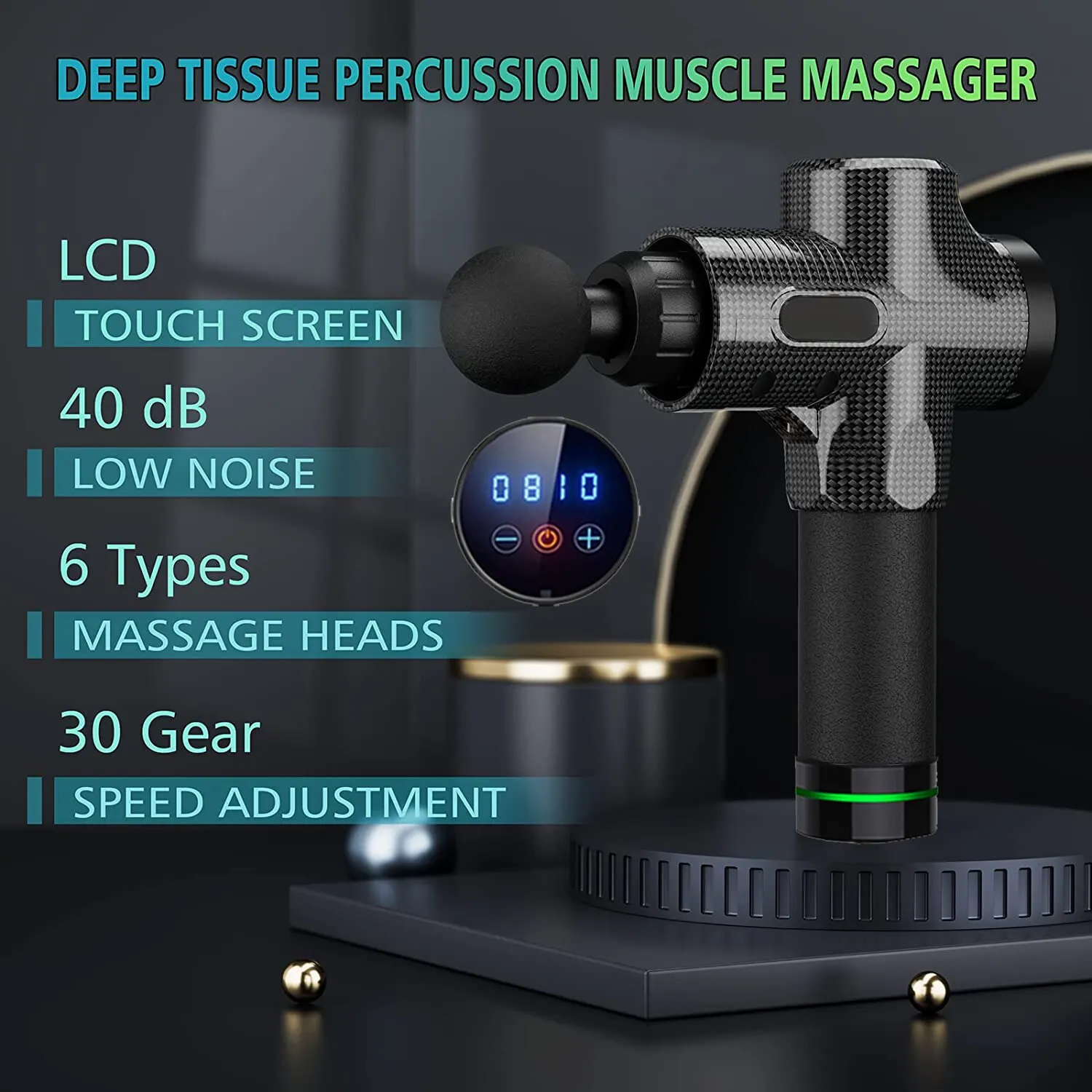 Deep Tissue Massage Gun Portable Facial Muscle Massager Massage Pistool For Back Neck Body Muscle Fitness Tool - Image 5