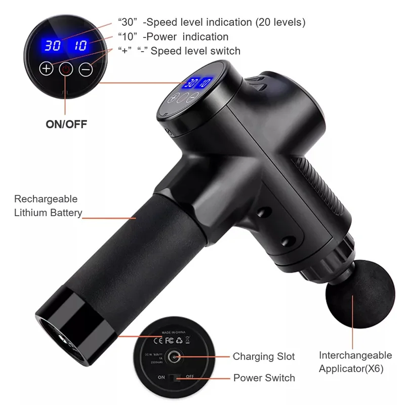 Fascial Massage Gun Electric Percussion Pistol Massager Body Neck Back Deep Tissue Muscle Relaxation Pain Relief Fitness - Image 4