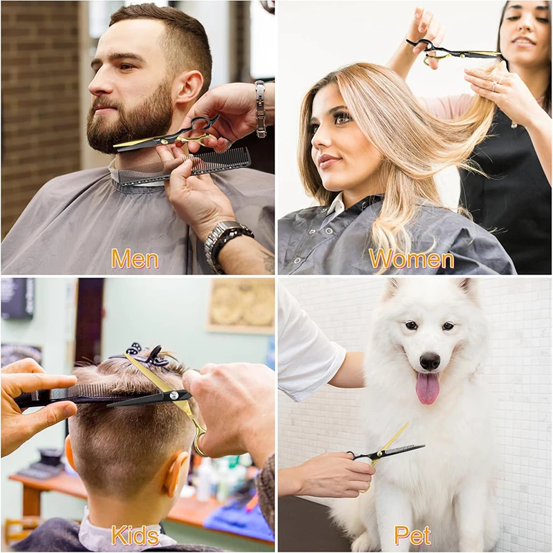 12Pcs Hair Scissor Professional set,Stainless Steel Barber Supplies, Thinning Shears Included,hair supplies ,barber supplies - Image 6