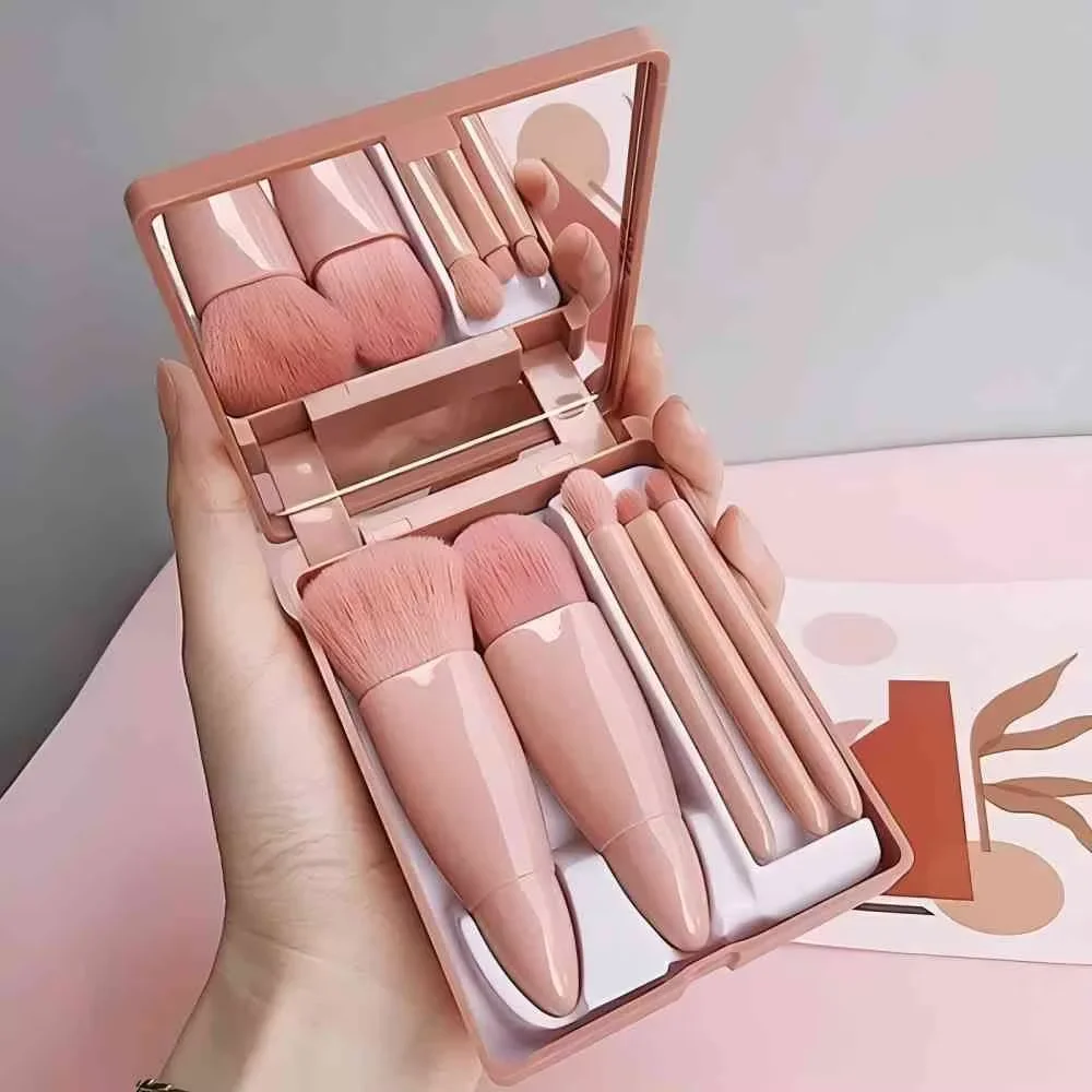 5pcs Travel Size Makeup Brushes Set Mini Makeup Brushes, Small Complete Function Cosmetic Brushes Kit With Case And Mirror5pcs T - Image 6
