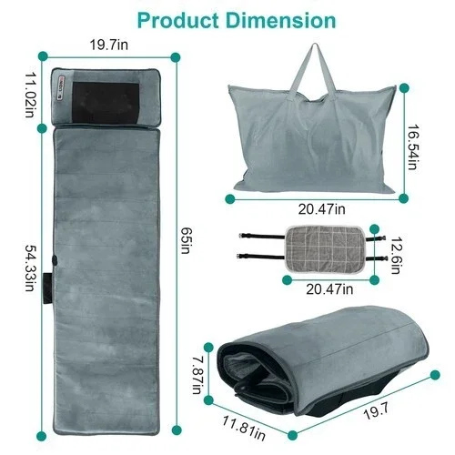 Electric Massage Mat Multifunctional Full Body Massager With Heating Kneading Vibrating Neck Back Relaxation Home Massage Pad - Image 5