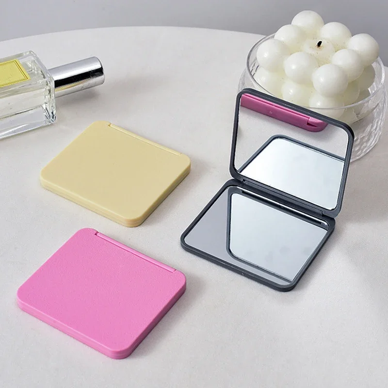 2-Face Makeup Mirror Square Portable Cute Girl'S Gift Hand Mini Mirror Pocket Double-Sided Makeup Mirror Compact Multiple Colors - Image 5