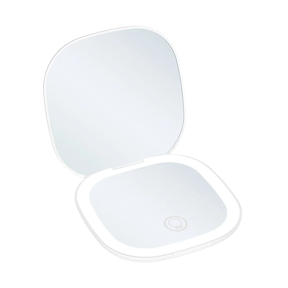 Mini Compact Foldable Pocket Hand Led Makeup Mirror With Led Light 5x/10x Magnification Rechargeable And Small - Image 6