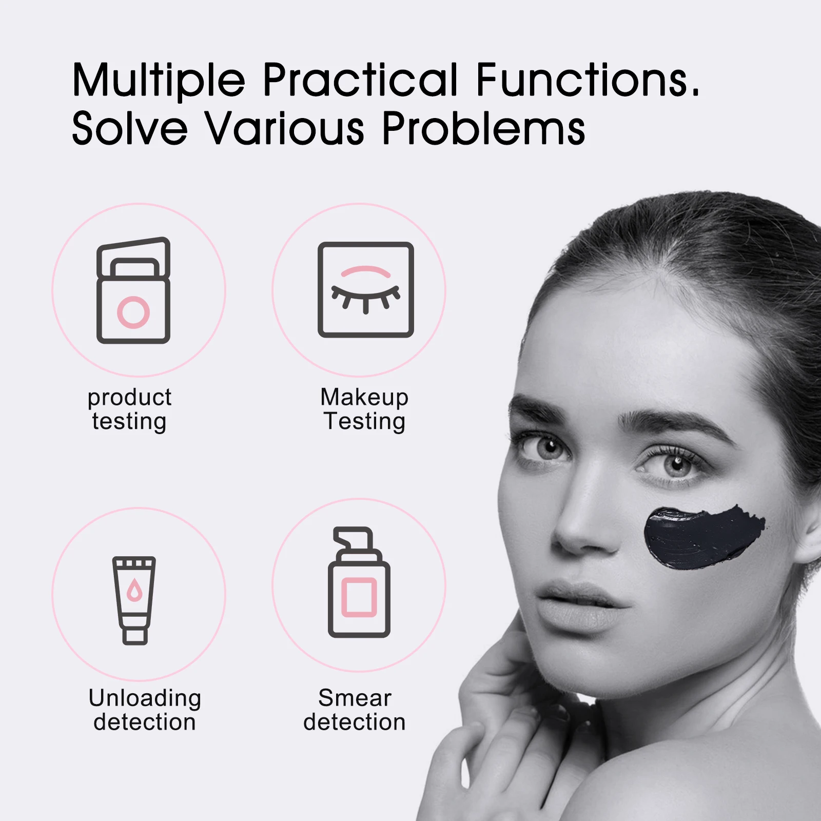 UV Mirror Sunscreen Testing Camera with Light 2X Magnification Travel Makeup 3.5in Pocket Size L Pocket Mirror Sunscreen Mirror - Image 2