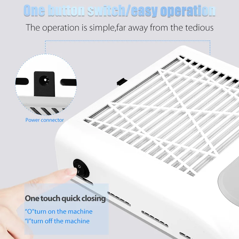 Nail Dust Collector With Remove Filter Powerful Vacuum Fan Vent Nail Dust Extractor For Acrylic Nail Salon Equipment - Image 3