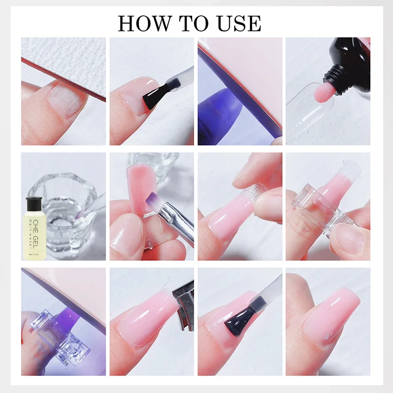 Poly Nail Extension Gel Kit Starter-3 Colors Skin Tone Nude Brown Series Builder Nail Gel All In One Kit With 6W Nail Lamp - Image 6