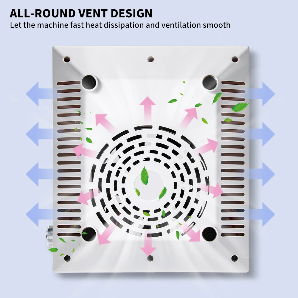 Powerful Nail Dust Collector Professional Manicure Pedicure Vacuum for Acrylic Gel Nail Polishing with Reusable Filter for Salon - Image 5