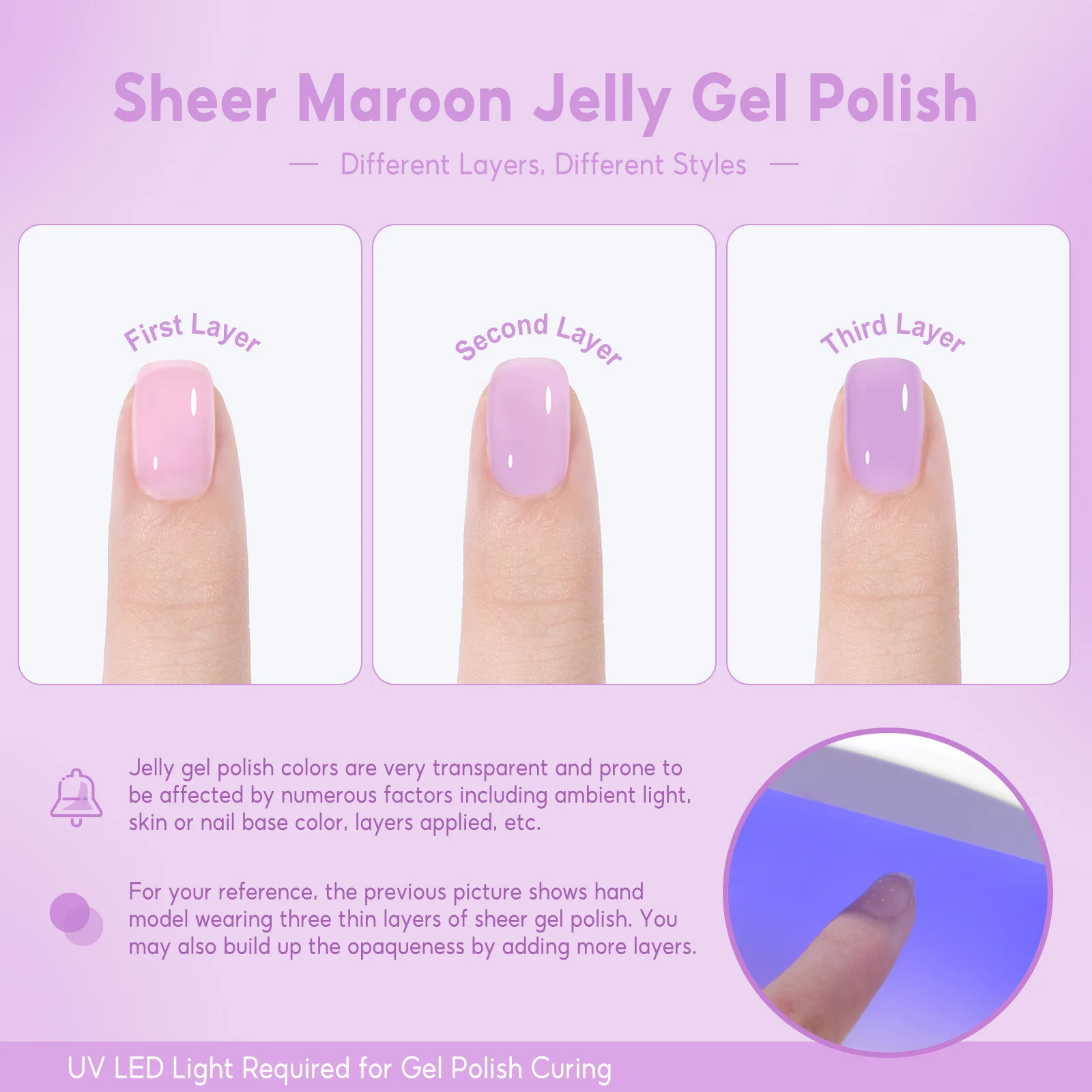 Coscelia Jelly Gel Polish Set 7ml Nail Gel Polish Crystal Translucent Clear Pink Nail Art Semi Permanent Soak Off UV LED Varnish - Image 4